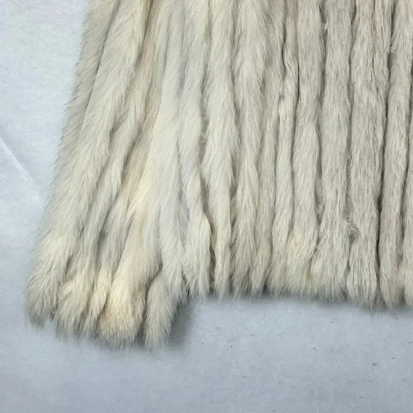 Saga Fox Blue Fox Real Fur Finland Ivory Cream Soft Luxury Glamorous Jacket Sz L - Picture 6 of 11